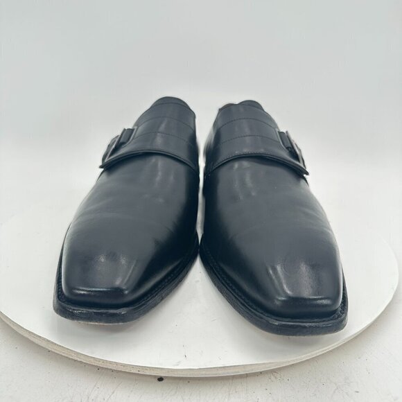 Paraboot Men UK 8.5 H US 9.5 Black Leather Buckle Single Monk Strap Dress Shoes main image 6